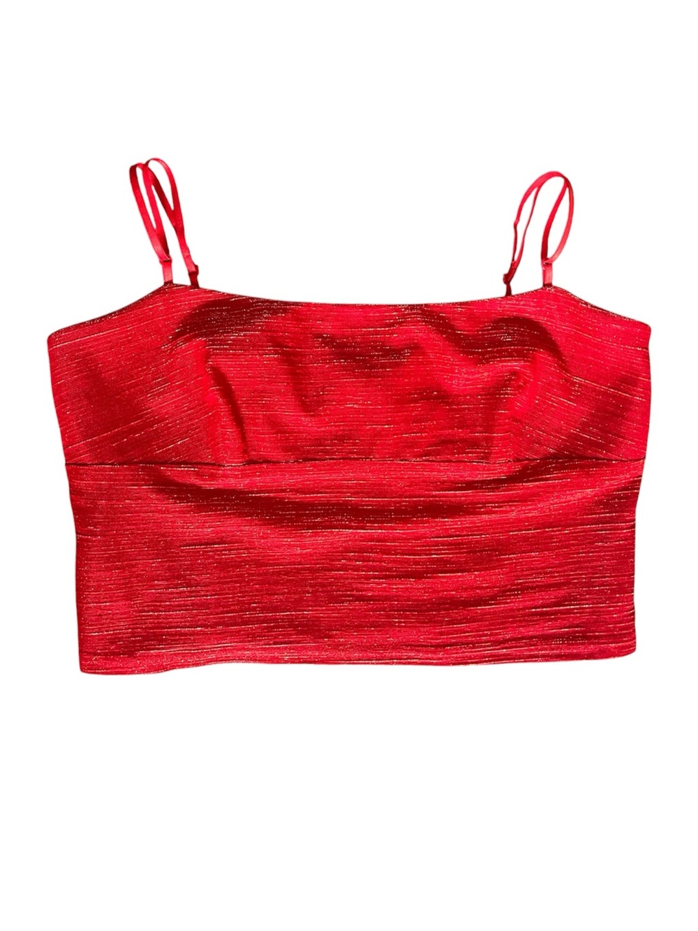Y2K City Triangles Red gold Metallic Cami Crop